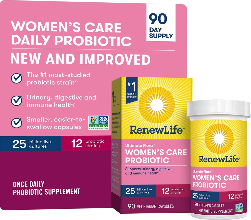 Yeni Yaşam Ultimate Flora Kadın Bakım Probiyotik, 25 Milyar CFU, 90 Capsules (Package May Vary)