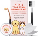 Tear Stain Donr Kit for Dogs & Cats with Tear Stain Comb, Tear Stain Balm, Eye Cotton Pads, Pro Toz Brush Gally Take Tear Stain, Eye Debris, Discharge, Mucus Secretions