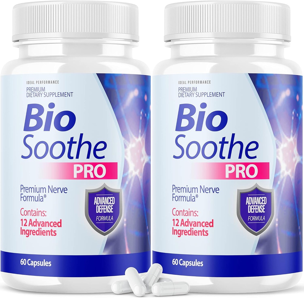 IDEAL PERFORMANCE (2 Pack) Biosoothe Pro Neuropati Tedavisi Capsule for Nerve Pain Tamir Pills Bio Soothe Premium Formula Supplement Alfa Fix Neeve (120 Capsules)