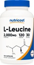 Nutricost L-Leucine 2,000 mg, 120 Vegetarian Capsules, Non-GMO, Gluten Free, 30 Hizmet