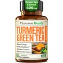 Turmeric Curcumin Supplement with Green Tea Extract (ECGC) & Vitamin C for Joint Health, Energy & Inflammation Balance - Organik Tumeric Curcumin with Black Pepper - Gluten-Free, Non-GMO - 60 Capsules