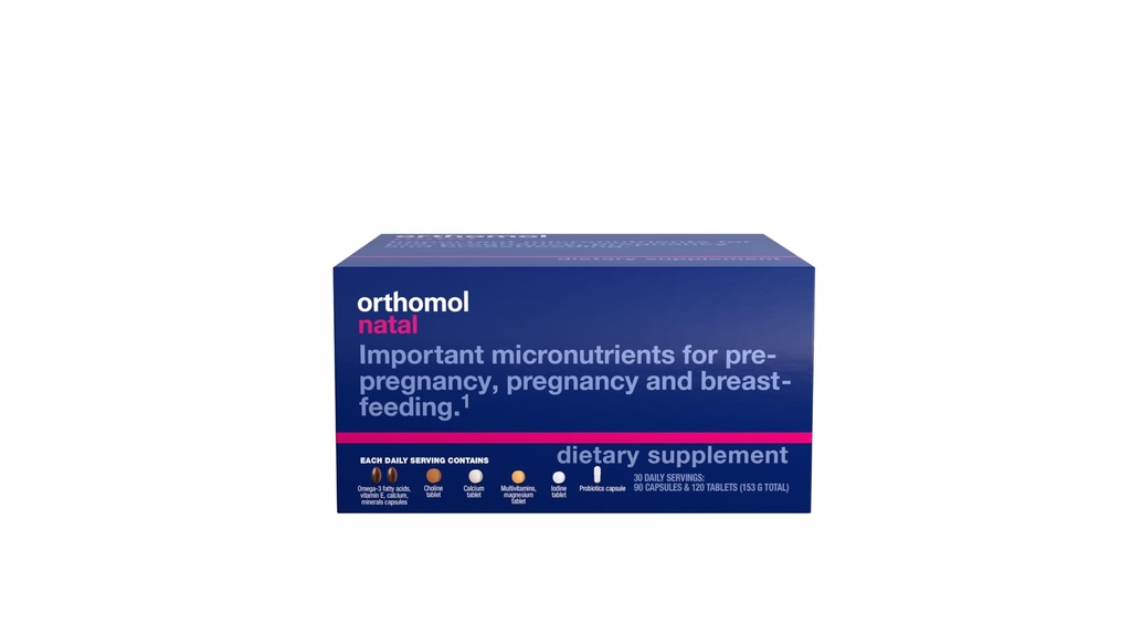 Orthomol Natal, Natal Supplement, Υποστηρίζει την Υγεία για την Προ- Εγκυμοσύνη, Εγκυμοσύνη, και Θηλασμός, Δισκία και Συμπληρώματα Καψακίων, 30 Count (Pack of 1)