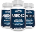 AREDS 2 Zinc Free White Eye Vitamins - Zeaxanthin Plus Lutein Macular Eye Vitamins - Χωρίς σόγια - Zinc και Copper Free Macular Health Formula - Συσκευασία των 3