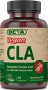 DEVA Βιταμίνες Vegan Conjugated Linoleic Acid (CLA), από Μη ΓΤΟ Λάδι Safflower, 90 Κάψουλες, 1-Pack