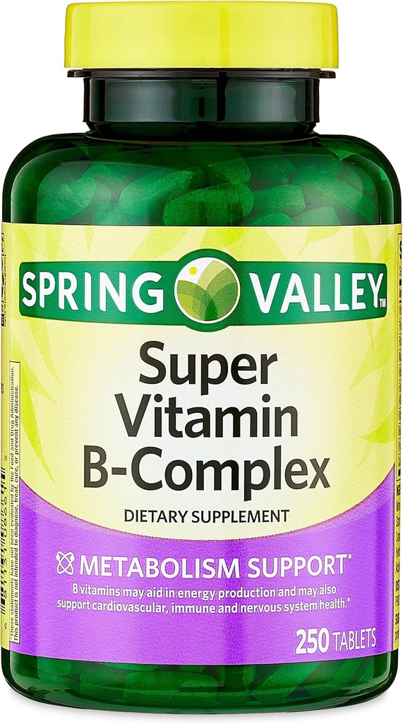 Convergence Spring Valley Super Vitamin B-Complex Tablets Dietary Supplement, 250 CountMetabolism Support* Dietary Supplement