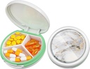 Serfeymi Small Pill Box - Purse Pocket için Portreatif Pill Box - Tıp için Uygun, Vitamin, Fish Oil, Supplements - White (Marble)