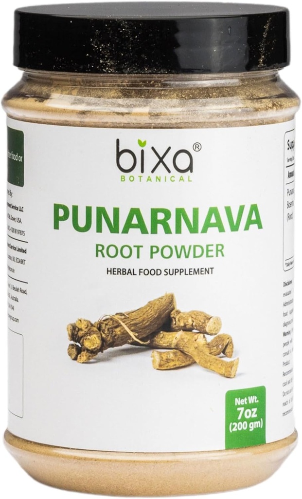 Bixa BOTANICAL Punarnava Toz | Doğal Detox ve Akış Denge Desteği | Boerhavia diffusa | 200 Grams / 7 OZ | Ayurvedic Herbal Supplement | Gluten Free, Non-GMO, Steam Tedavi Edildi, Vegan,% 100 Saf