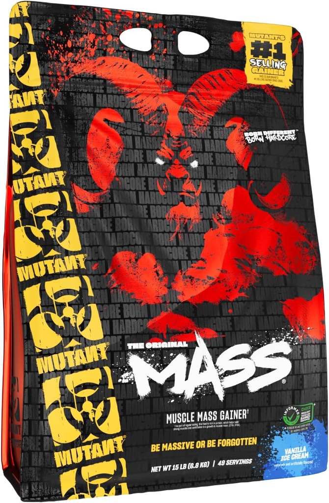 Mutant Mass | Kilo Mass Liger Protein Tozu - Muscular Mass için yüksek Calorie Protein Tozu - Vanilla Dondurma - 15 Pound