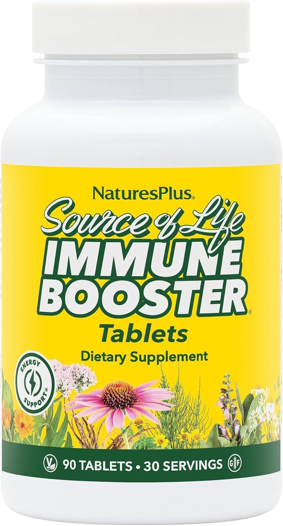 Natures Plus Life Immune ATM Yetişkin Formula, Hızlı ve Genişletilmiş Yayın Kaynağı - 90 Vejetaryen Tabletler - Doğal Immunity ATM Supplement - Vitamins A, C, E & Çinko - Gluten-Free - 30 Hizmet