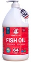 Fish Oil for Dogs - Healthy Skin & Coat, Salmon, Pollock, Όλα τα φυσικά συμπλήρωμα για κατοικίδια ζώα, Iching Αλλεργία & Φλεγμονή Άμυνα, Omega 3 EPA DHA, Εγκέφαλος & Καρδιά Υγεία, 64 oz