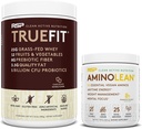 RSP NUTRITION Vegan AminoLean Pre Workout Energy (Pineapple Coconut 25 Servings) with TrueFit Protein Powder (Chocolate 2 LB)