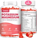 2 τεμ. Συμπληρώματα μαγνησίου Κάλιο Gummies για ενήλικες παιδιά, γλυκινικό μαγνήσιο & κιτρικό κάλιο, Συν πολυβιταμίνη, Ωμέγα-3 & Μαύρο πιπέρι, κρούστα ποδιών, μυϊκή & καρδιακή υγεία, 120 κόμης