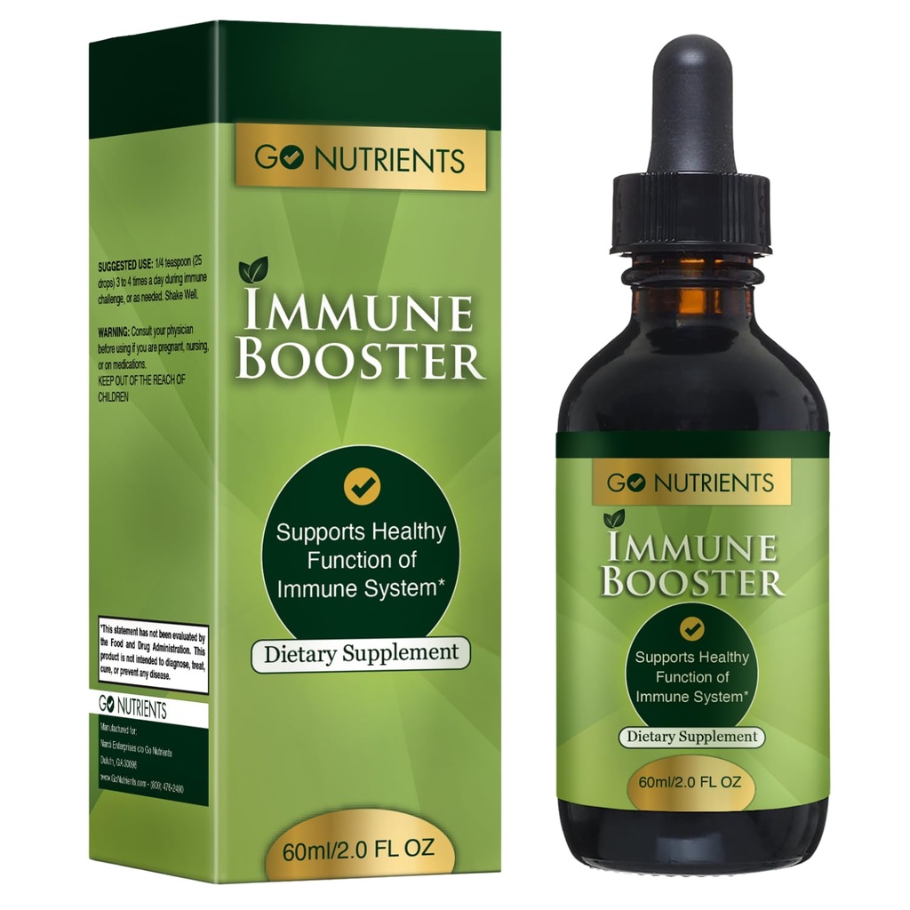 Go Nutrients Immune Branson - Sıvı Herbal Echinacea, Goldenseal & Usnea - 1 Enhancing Defense for Yetişkinler & Çocuklar | 2 oz Tincture (48 Hizmet) Doğal Savunma ve Sağlık