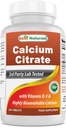 Vitamin D-3 240 Tabletleri ile En İyi Doğals Kalsiyum Citrate (240 Kont)