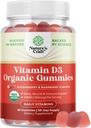 Kadınlar ve Erkekler için organik D3 Gummies - D Gummies 2000IU Kemik Sağlığı, Kass & Immune Support - Yetişkinler için - Gelatin & Gluten Ücretsiz - 60 Gums
