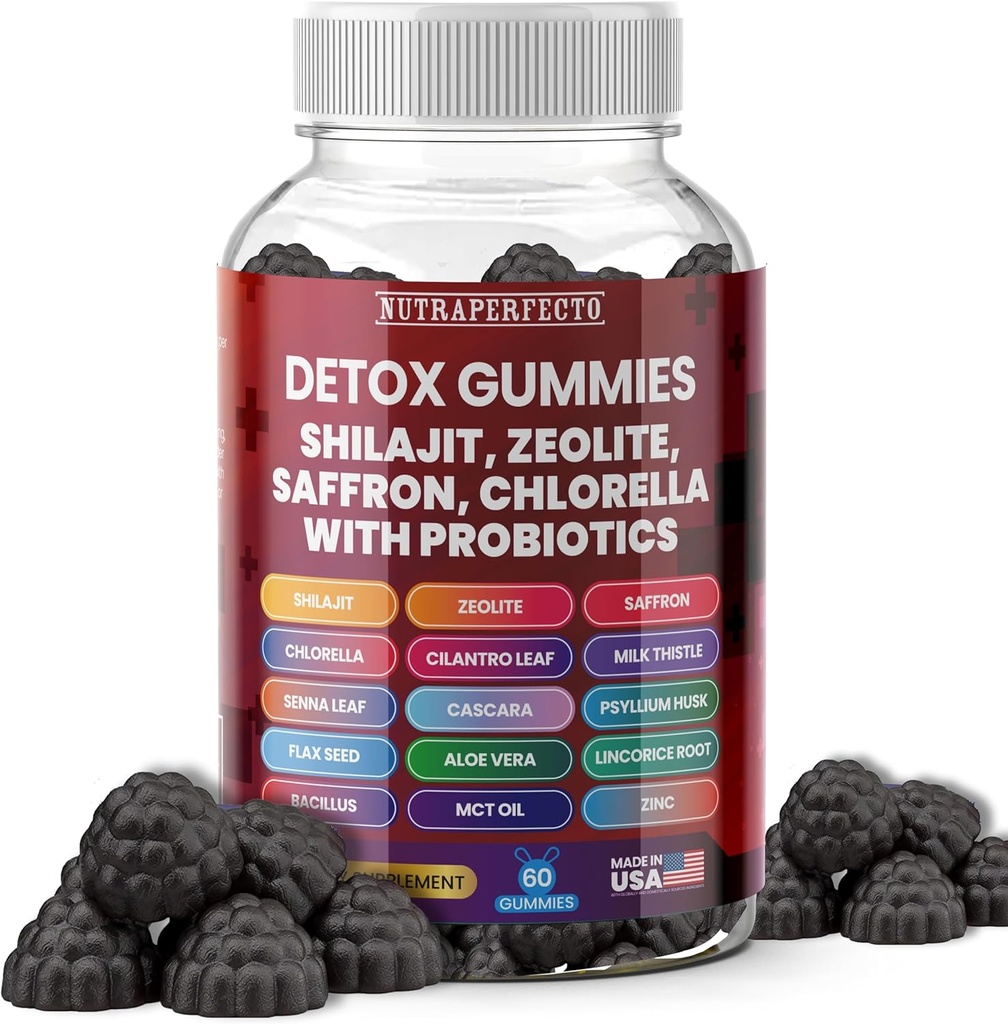 Χωρίς ζάχαρη Ζεόλιθος Detox Gummies Shilajit Saffron Probiotics Chlorella Psyllium Husk Saffron Leaf Μαγνήσιο Κιτρικό γάλα ψευδάργυρου Thistle Heavy Metal Kids Adults Ενέργεια και εστίαση