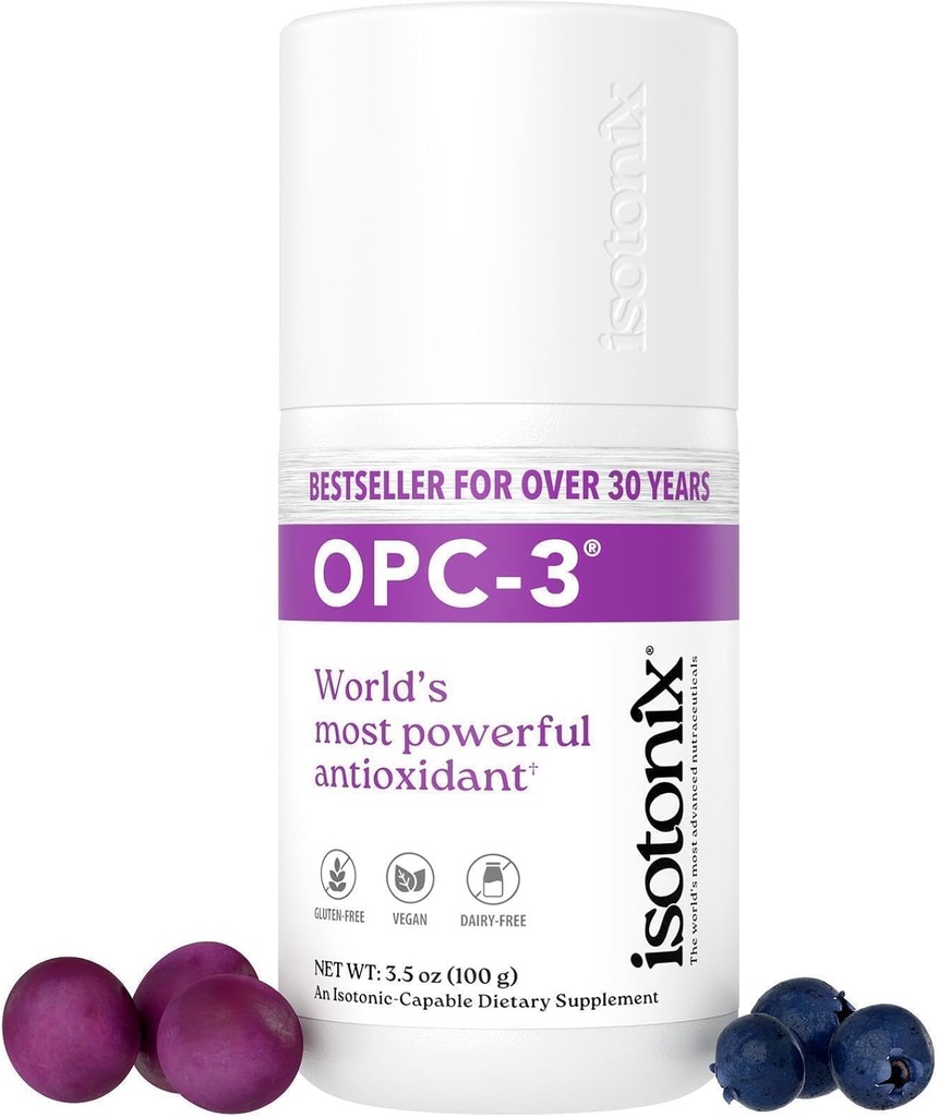 OPC-3 Isotonix - Antioksi Supplement - Pycnogenol, Grape Tohum alıntıları, Bilberry, Red Wine & Pine Bark Ekstraksiyonlar - Kalp ve Circulatory Desteği - Isotonic, Vegan, Gluten Free - 30 Hizmetler