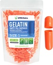 XPRS Nutra Μέγεθος 1 Κενές κάψουλες - 500 Count Empty Gelatin Κάψουλες - Χάπια DIY Καψάκιο Γέμισμα - Καθαρά Καπάκια τζελ για Μπόβιν Χάπια (Orange)