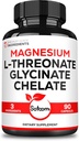 Satoomi 3in1 1200 mg L-Threonate Supplement ile Magnezyum Glycinate & Magnezyum Chelate - 90 Capsules