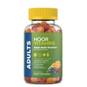 Noor Vitamins Halal Yetişkin Multivitamin Gummy with Organic Fruit Blend for Men and Women; Non-GMO, Gluten Free, Gelatin Free Halal Vitaminleri - 90 Count Count Count