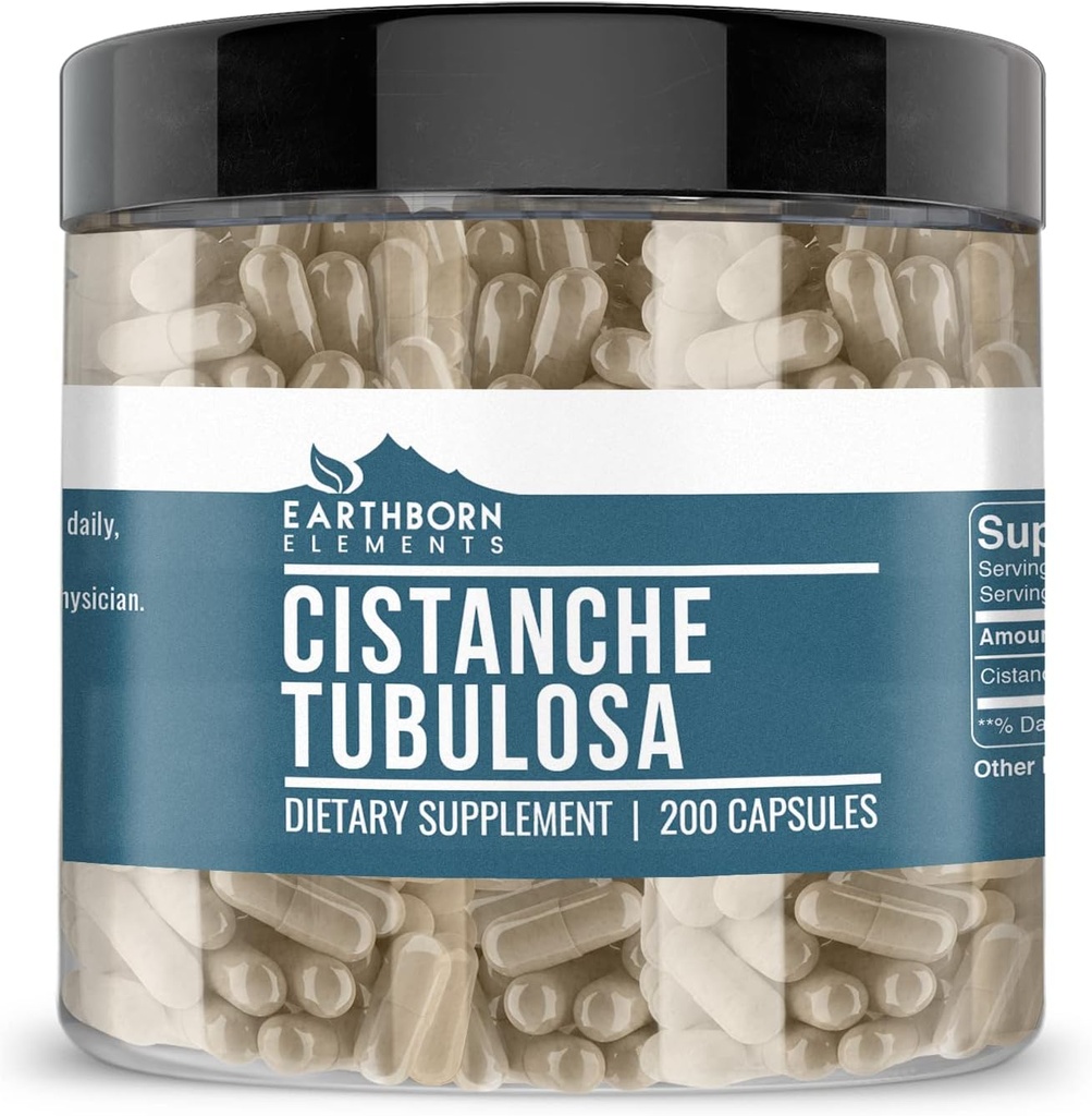 Earthborn Elements Cistanche Tubulosa (200 Capsules) Pure, No Fillers veya Katkılar, Lab TY