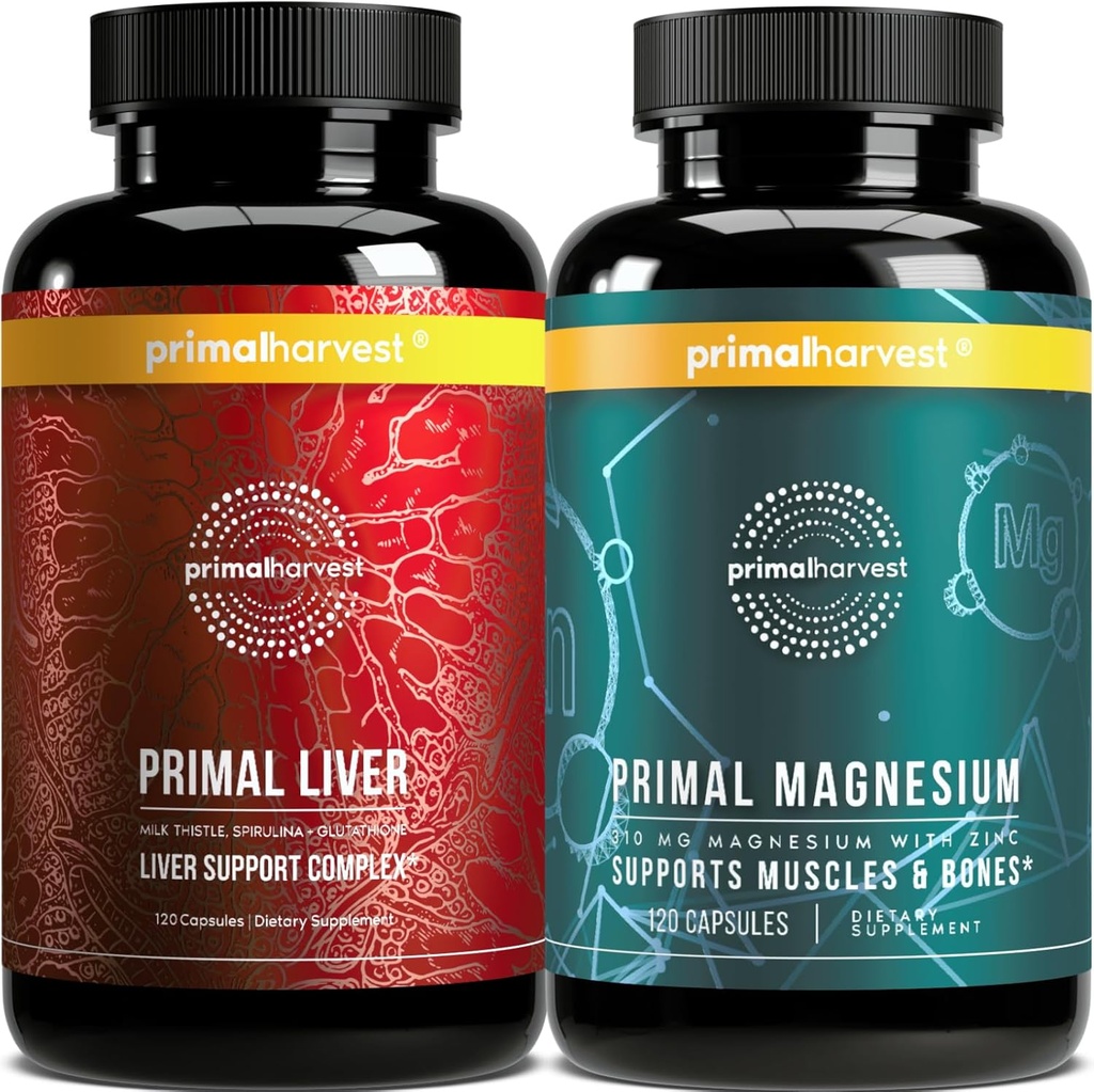 Magnezyum Supplement & Liver Supplements for Women and Men by Primal Harvest Sche
