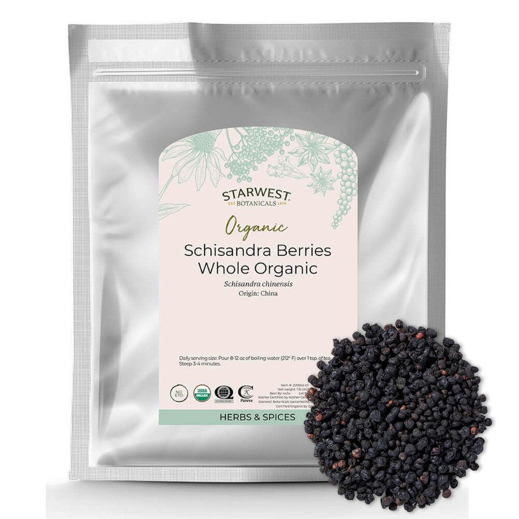 Starwest Botaniks Organik Schisandra Berry Tüm, 1 Pound