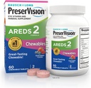 PreserVision AREDS 2 Eye Vitamins, #1 Eye Doctor Önerilen Brand, Chewable Lutein ve Zeaxanthin Supplement ile C, Vitamin E,Zinc ve Copper, Berry, 60 Tabletler