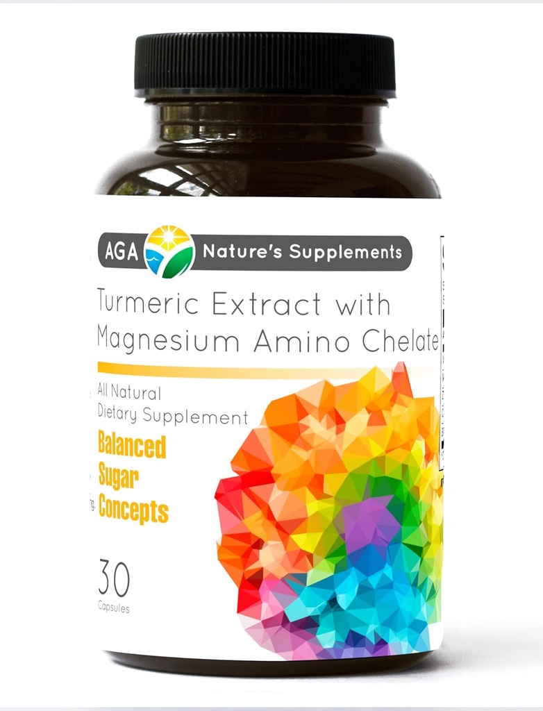 Συμπληρώματα AGA Nature's Turmeric Extract with Magnesium Amino Chelate 30 Κάψουλες