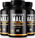 (3 Pack) Νέες κάψουλες ροής XL για άνδρες, χάπια αρσενικών XL NewFlow, όλα φυσική φόρμουλα για μυϊκή μάζα και μέγιστη απόδοση, επίσημες κριτικές NewFlowXL (180 κάψουλες)