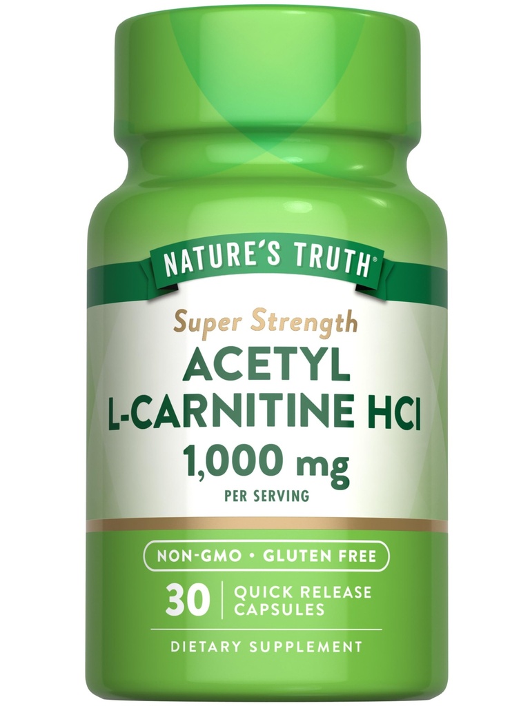 Nature's Truth Acetyl L-Carnitine 1000 mg | 30 Capsules | Super Strength | Non-GMO & Gluten Free ALCAR Tamam Tamam Tamam Tamam