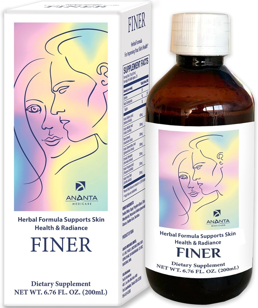 Liquid Supplement Finer Skin Health Supplement, Φυσική Φόρμουλα, 6.76 Oz
