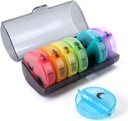 Haftalık Pill Organizer 2 Times a Day, Travel Pill Box 7 Day, AM PM Two a Day Pill Case, Portable Daily Vitamin Organizers for Drug, Vitamins, Fish Oil, Supplements (Multi-Renk)