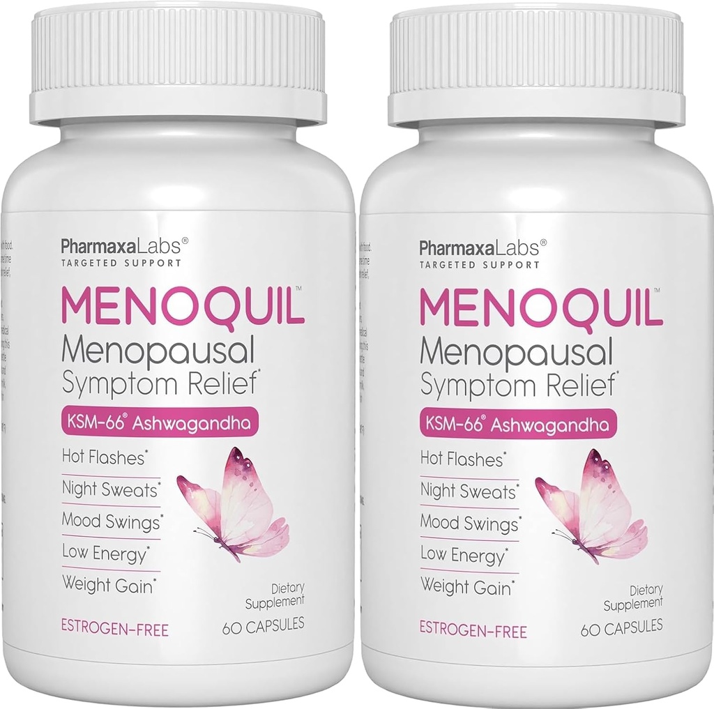 Menopausal Strength Symptom Relief Menopause, Hot Flashes, Night Sweats ve Mood Swings, Restful Sleep and Energy Boost - 60 Capsules (Pack of 2)