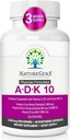 ADK10 - ADK Vitamin Tamam | Yüksek Potency Vitaminleri A, D3 (10.000 IU) & K2 MK-7 Kemik, Kalp ve Immune Health | 90 Tiny Capsules | 3 Ay Supply | Non-GMO, Gluten Free