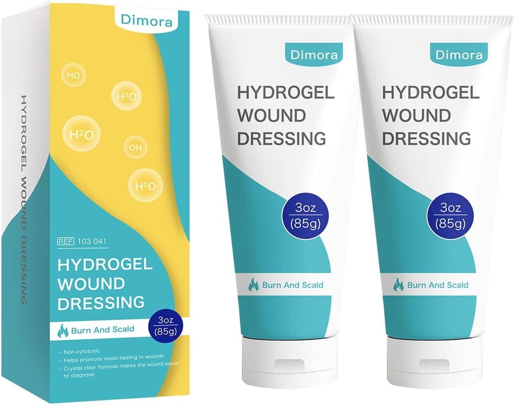 Dimora 2 Packs 6oz Hydrogel First Aid Ointment, Burn Injory Soothing Gel, Skin Tamir Kremi Acil Burn için, Postoperatif Incisions, Bruises, Debridement Yara Bakım