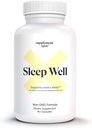 Sleep Well Natural Sleep Aid – Yetişkinler için açık olmayan Formula Supplement, L-Theanine, GABA & Serotonin – Sleep Support Supplement for Yetişkinler (60 Capsules, 30 Hizmet)