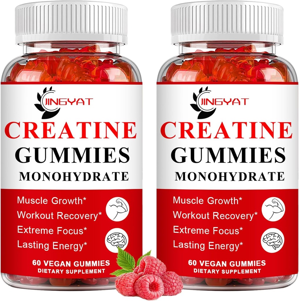 (2 Pack) Kreatine Monohidrat Gummies Sugar Free Chewable Kretine for Building Muscle,Boost Focus,Strength,Endurance, 5gt Kreine Monohidrat Gummy for Men & Women, 4X Güçlü