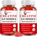 (2 Pack) Kreatine Monohidrat Gummies Sugar Free Chewable Kretine for Building Muscle,Boost Focus,Strength,Endurance, 5gt Kreine Monohidrat Gummy for Men & Women, 4X Güçlü