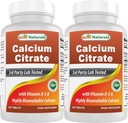 Vitamin D-3 240 Tabletlerle En İyi Doğals Kalsiyum Citrate (240 Kont)