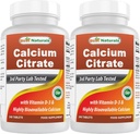 Vitamin D-3 240 Tabletlerle En İyi Doğals Kalsiyum Citrate (240 Kont)