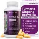 Relieve-fxTM DLPA Boswellia Turmeric ve Ginger Supplement, Stres Yardımı, Kalp, Digestion, Kas Cramp, Ortak, Inflammation Health, B6 P5P, Boswellic Acid, Curcumin with Black Pepper - 90ct