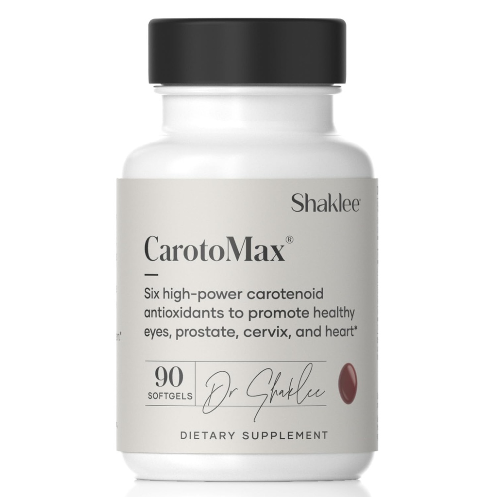 Shaklee - CarotoMax- Advanced Eye Health Formula w/ 6 Key Carotenoids - Destekler Vizyon - Lutein, Zeaxanthin, Beta-Carotene, Astaxanthin - Macular Health - 90 Softgels