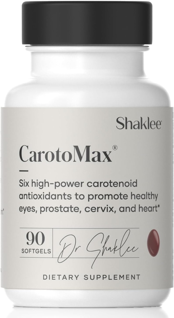 Shaklee - CarotoMax- Advanced Eye Health Formula w/ 6 Key Carotenoids - Destekler Vizyon - Lutein, Zeaxanthin, Beta-Carotene, Astaxanthin - Macular Health - 90 Softgels