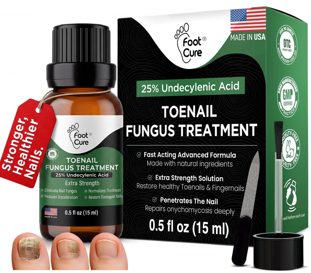 FOOT CURE Toenail Fungus Treatment for Fingernails, Nail onarımı, Toenail Softener, Sarı Toenail Tedavisi, Ingrown Nails ve Foot Fungus Tedavisi Ekstra Kuvvet (Pack of 1)