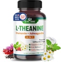 L-Theanine Supplement - 6 IN 1 Complex Enriched with Magnesium, Ashwagandha, Saffron, Chamomile - Support Relaxation, Calmness & Sleep Quality | 150 Capsules