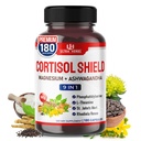 KORTISOL Shield 9-in-1 -Magnesium + Ashwagandha ile Phosphatidylserine, L-Theanine, St. John's Wort, Rhodiola Rosea - Rahatlama Desteği, Hormon Dengesi - ABD Made (180)