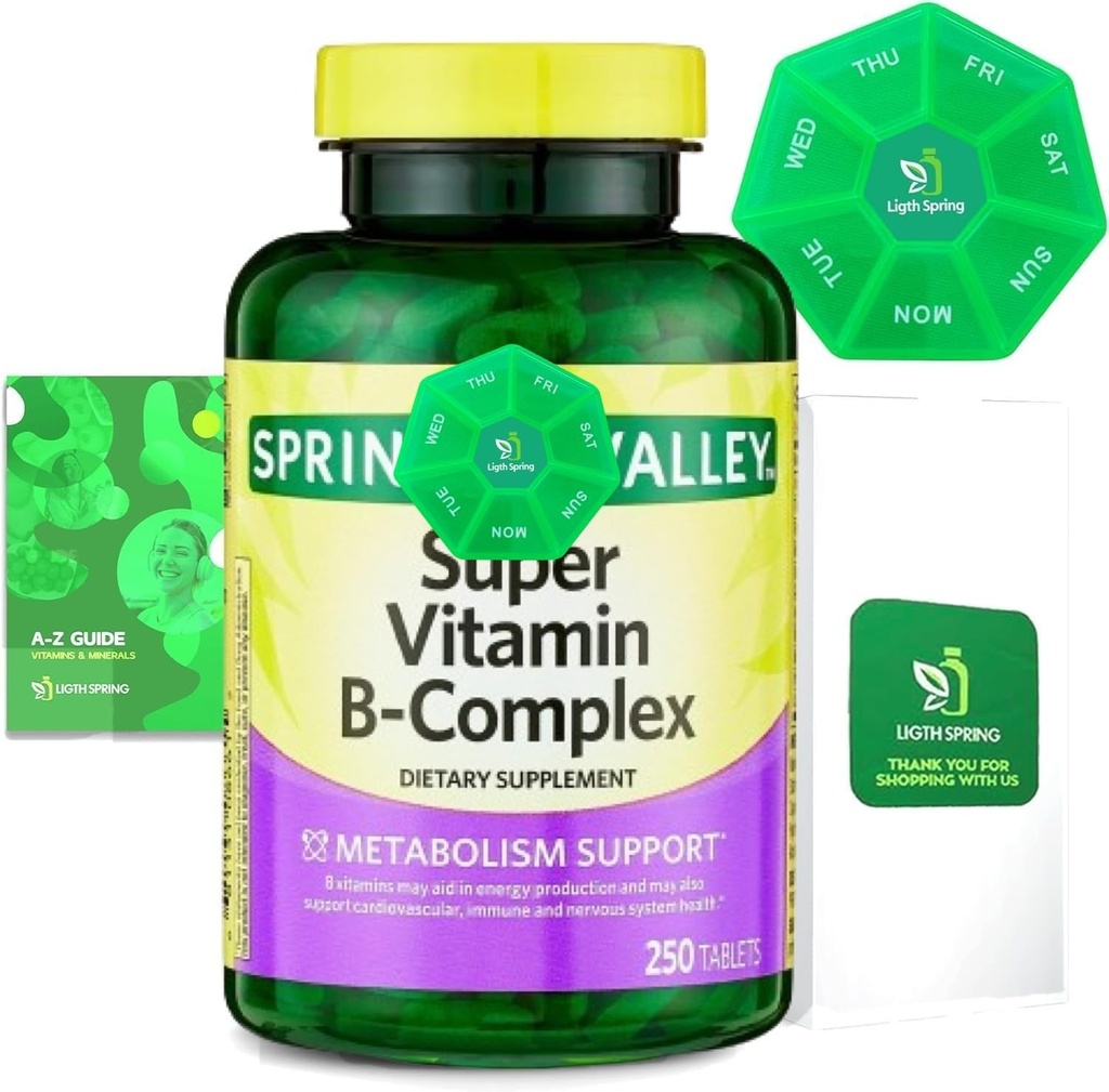 Super Vitamin B- Complex Tablets 250 + Ανοιξιάτικα Super Vitamin B- Complex Tablets Διατροφικό συμπλήρωμα Bundle Exclusive Better Ligth & Spring Guide