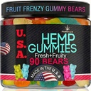 Hemp Gummies for Sleep and Calm, Peace and Relaxation, Fruity Flavors Hempseed Oil Candy, Natural Infused Gummy Bear Edibles-Made in USA-90 Count